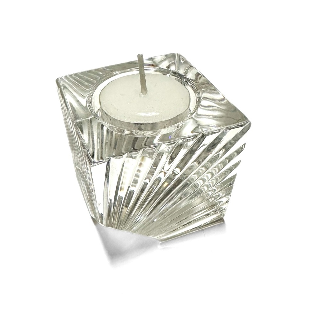 Waterford Crystal Ireland Meridian Desk Cube Tea Light Candleholder